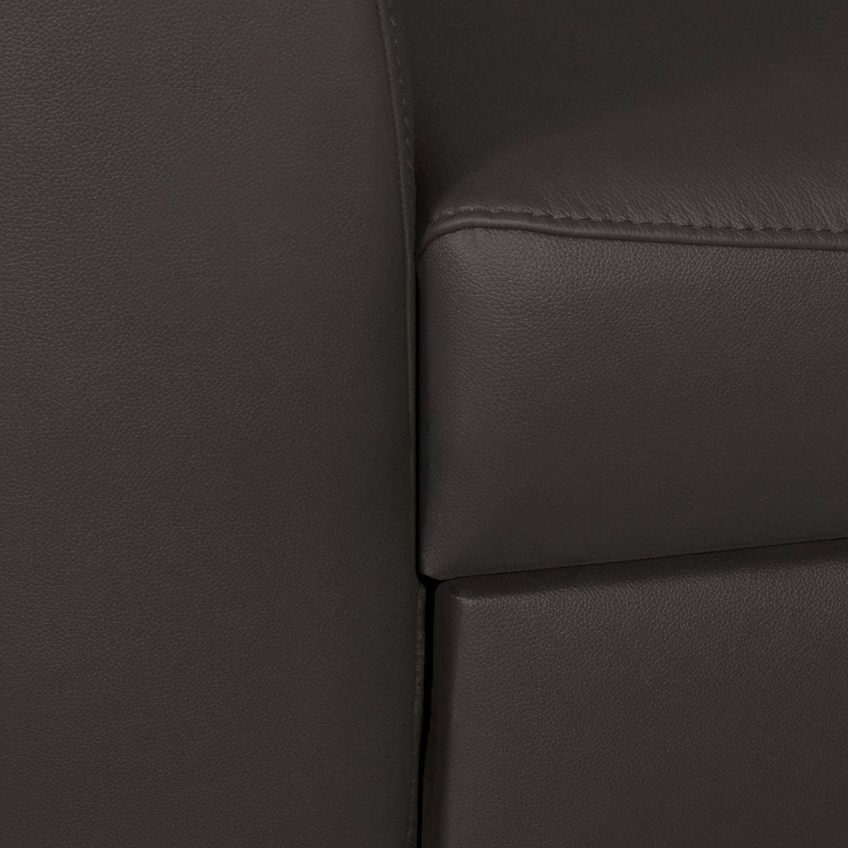 Ecksofa Santos Dunkelbraun S: 241 cm - Chromfarben/Dunkelbraun, Design, Leder/Textil (241/168cm) - Livetastic