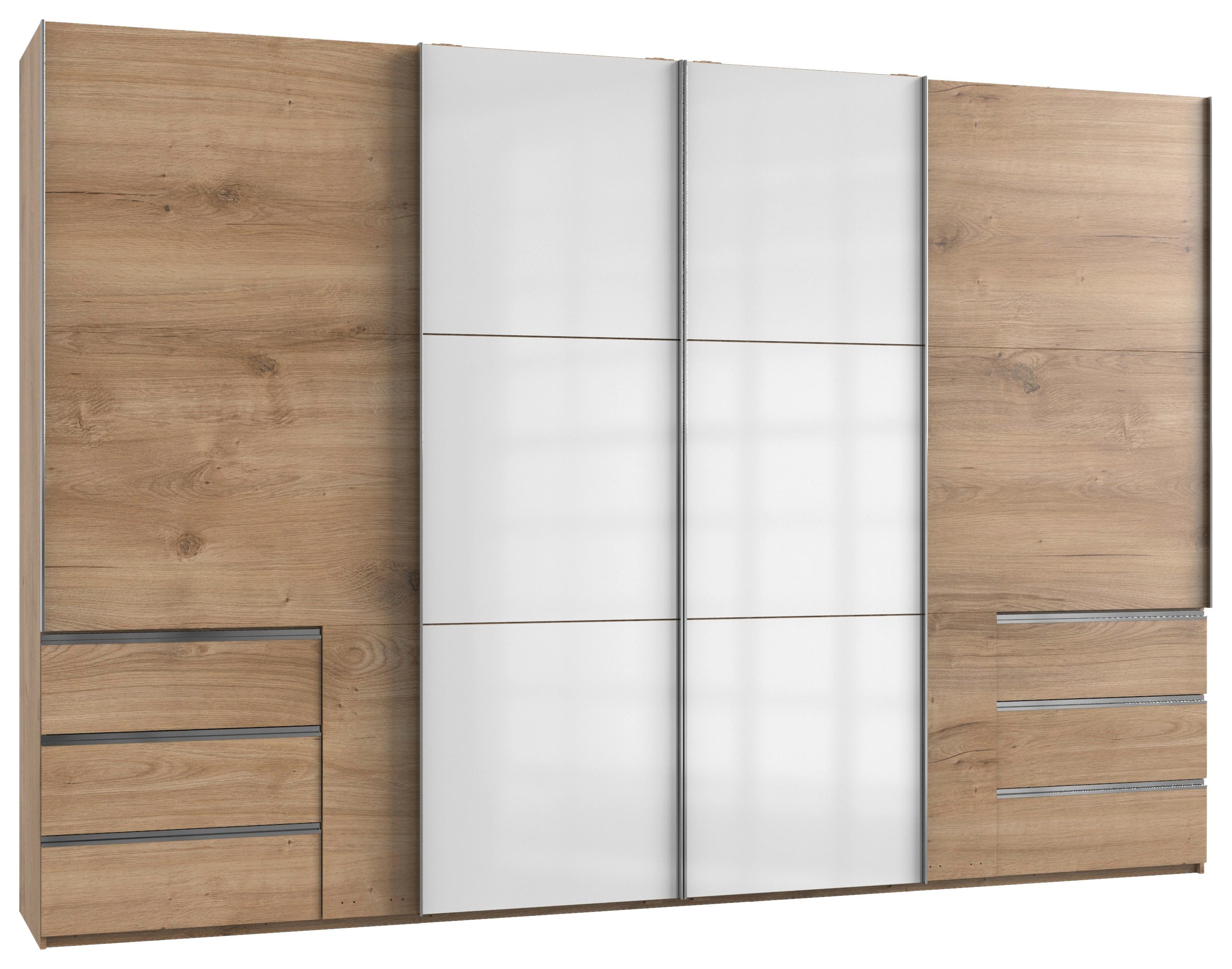 Schwebetürenschrank B: 350 Cm Level 36c Weiß/eiche Dekor - Eichefarben/Weiß, MODERN, Holzwerkstoff (350/236/65cm) - MID.YOU