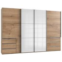 Schwebetürenschrank B: 350 Cm Level 36c Weiß/eiche Dekor - Eichefarben/Weiß, MODERN, Holzwerkstoff (350/236/65cm) - MID.YOU