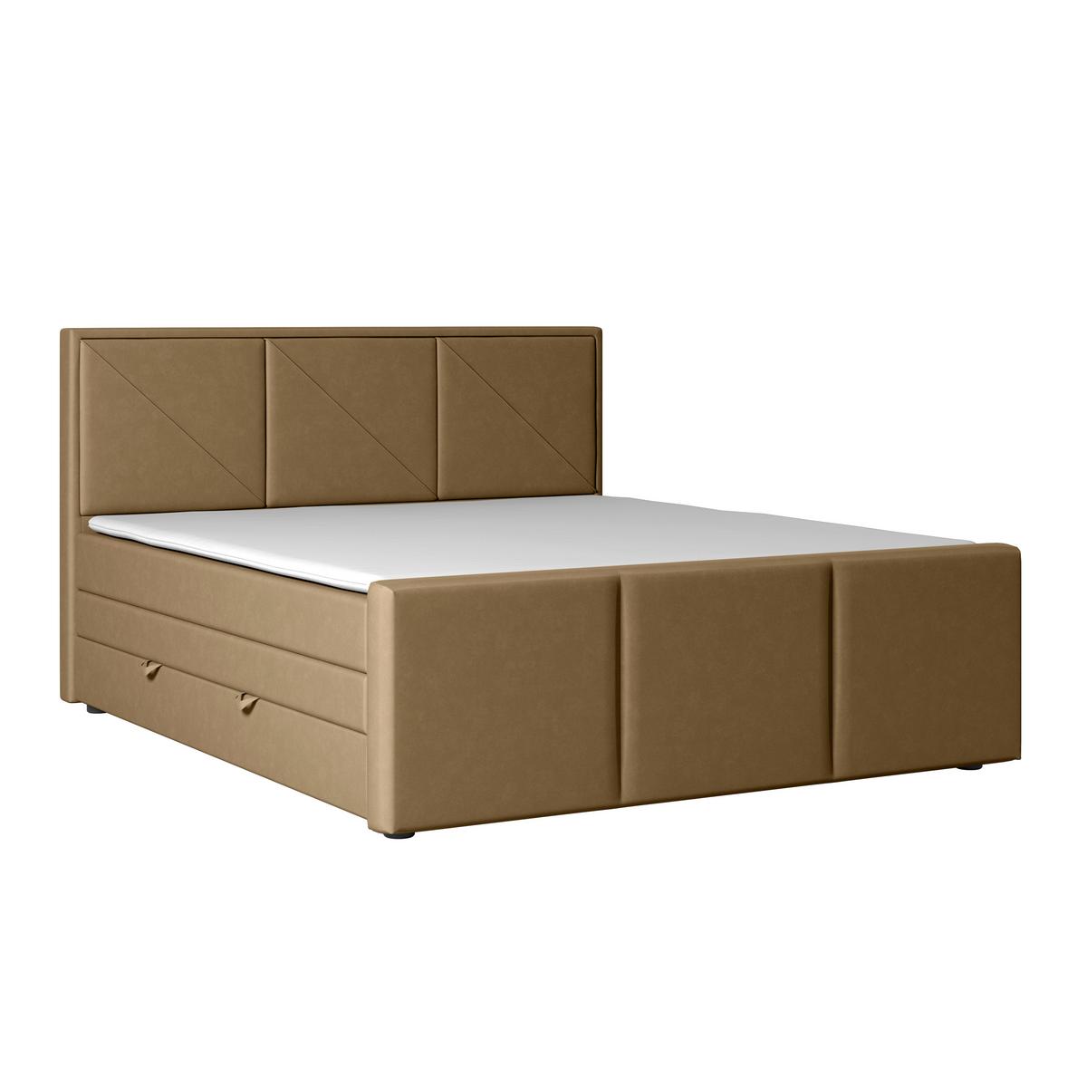 Boxspringbett mit Bettkasten Bologna 180x200 cm Beige - Beige/Schwarz, MODERN, Holz/Kunststoff (180/200cm) - MID.YOU