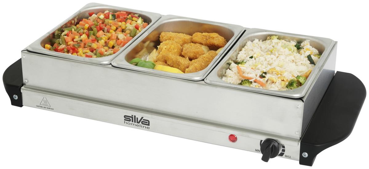 Chafing-Dish Sh 3.1 Buffetwärmer - Edelstahlfarben/Schwarz, Trend, Kunststoff/Metall (54,7/14/26,3cm) - Silva Schneider