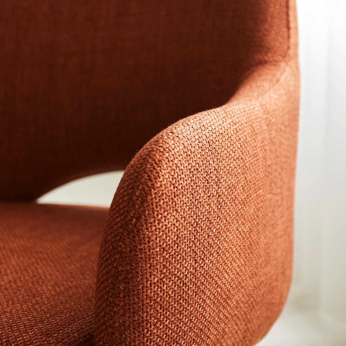 Armlehnstuhl Brest Orange B: 60 Cm - Schwarz/Orange, MODERN, Textil/Metall (60/88/63,5cm) - MID.YOU