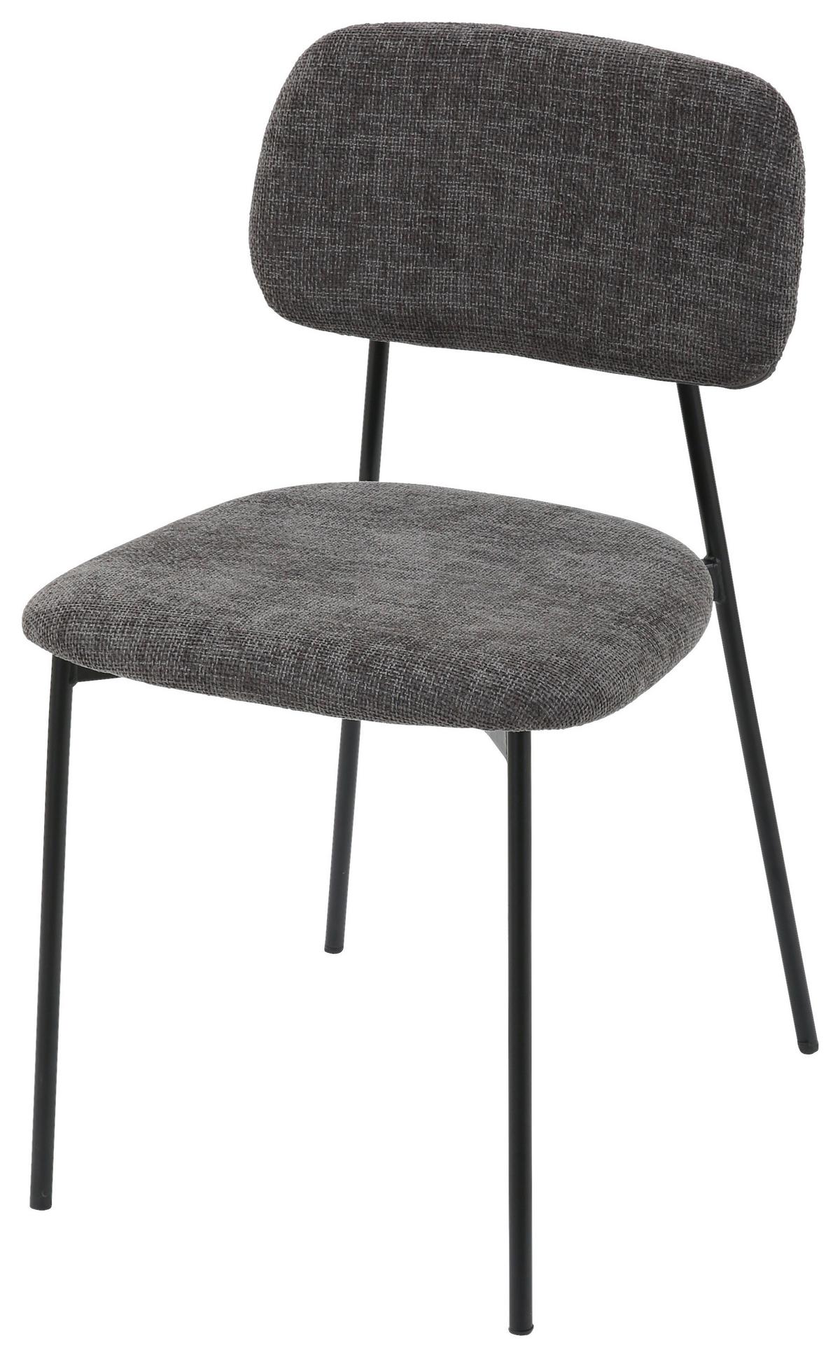 Židle Lara, sivá - šedá/černá, Moderní, kov/textil (44/78,5/49cm) - Mömax