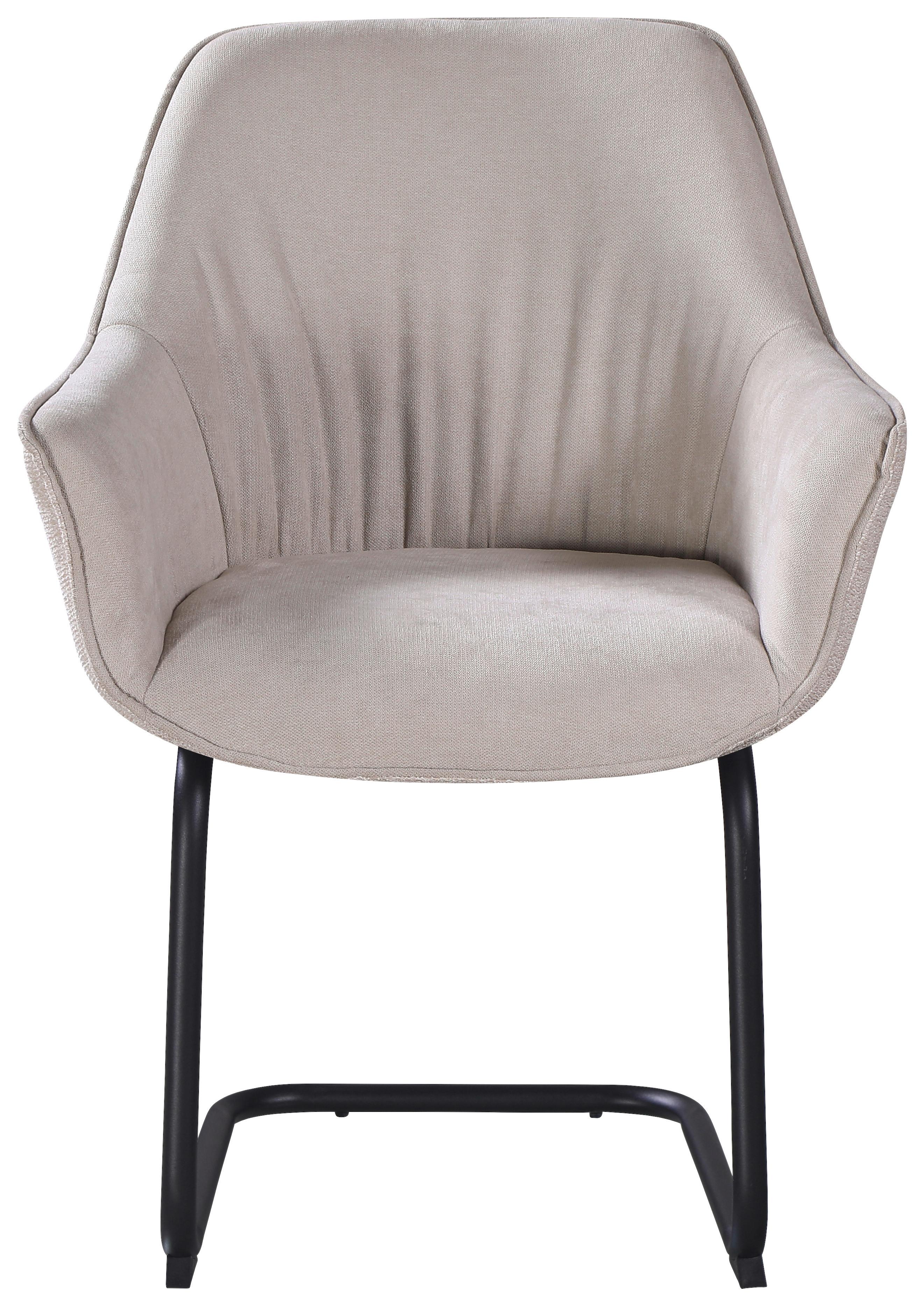 ŽIDLE S PODRUČKAMI NOVA - černá/béžová, Moderní, kov/textil (64/87/60cm) - Premium Living