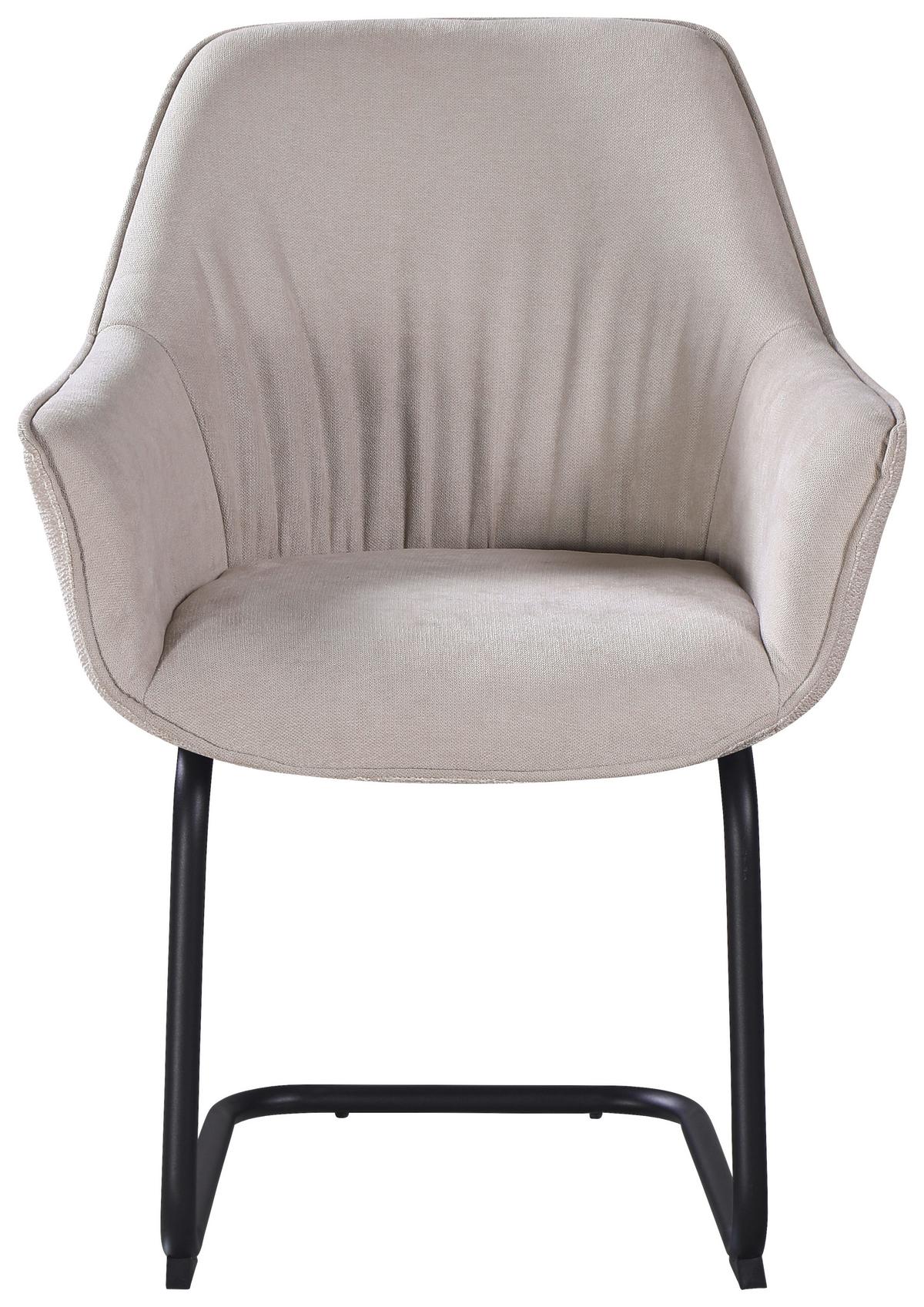 ŽIDLE S PODRUČKAMI NOVA - černá/béžová, Moderní, kov/textil (64/87/60cm) - Premium Living