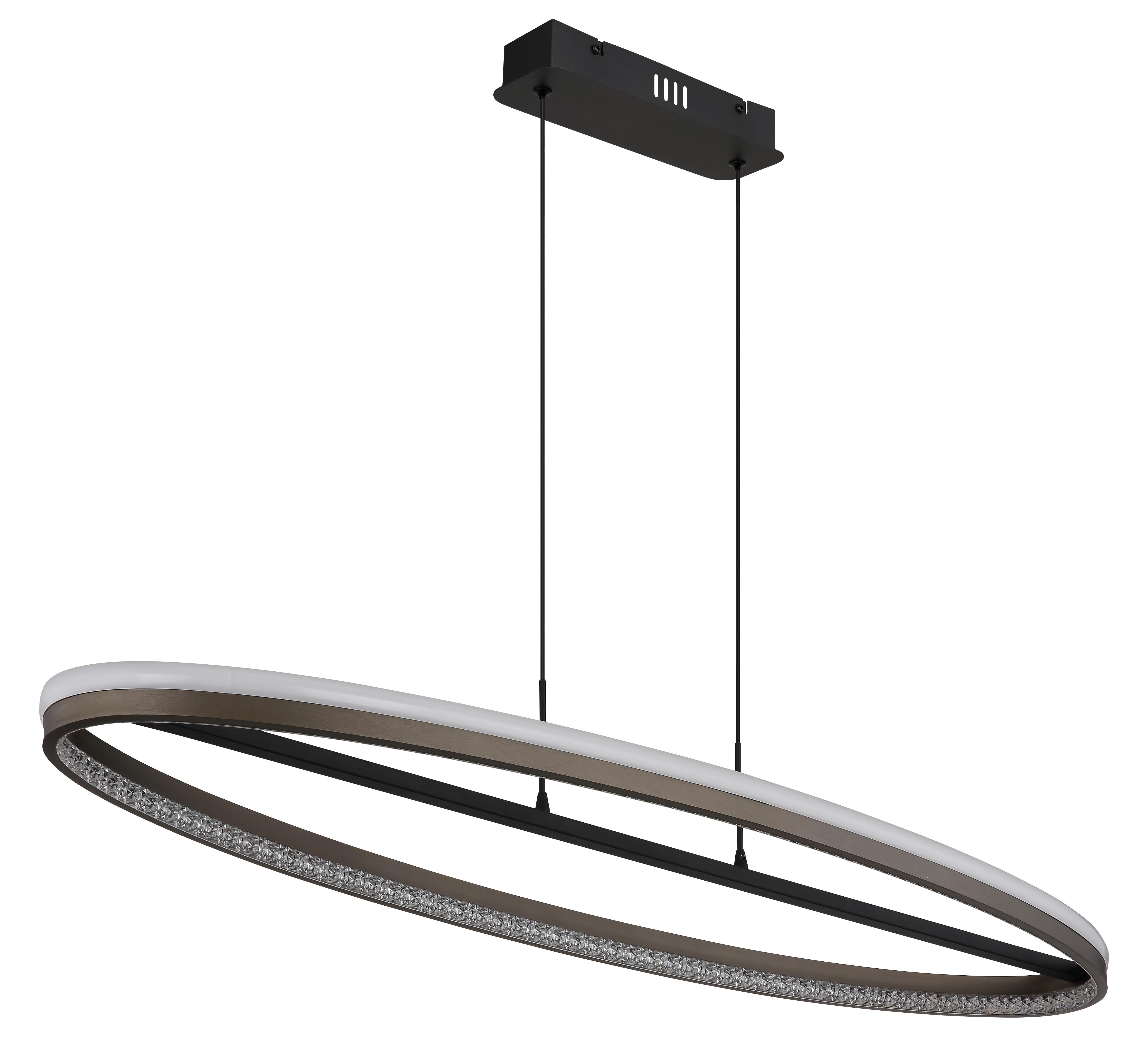 Led-hängeleuchte 67179h1 - Klar/Dunkelgrau, Design, Kunststoff/Metall (101/29/150cm) - Globo