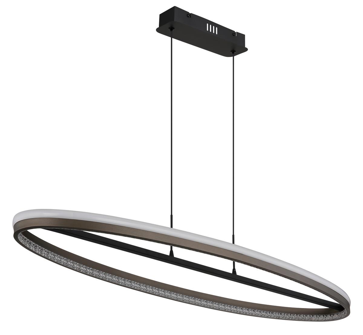 Led-hängeleuchte 67179h1 - Klar/Dunkelgrau, Design, Kunststoff/Metall (101/29/150cm) - Globo