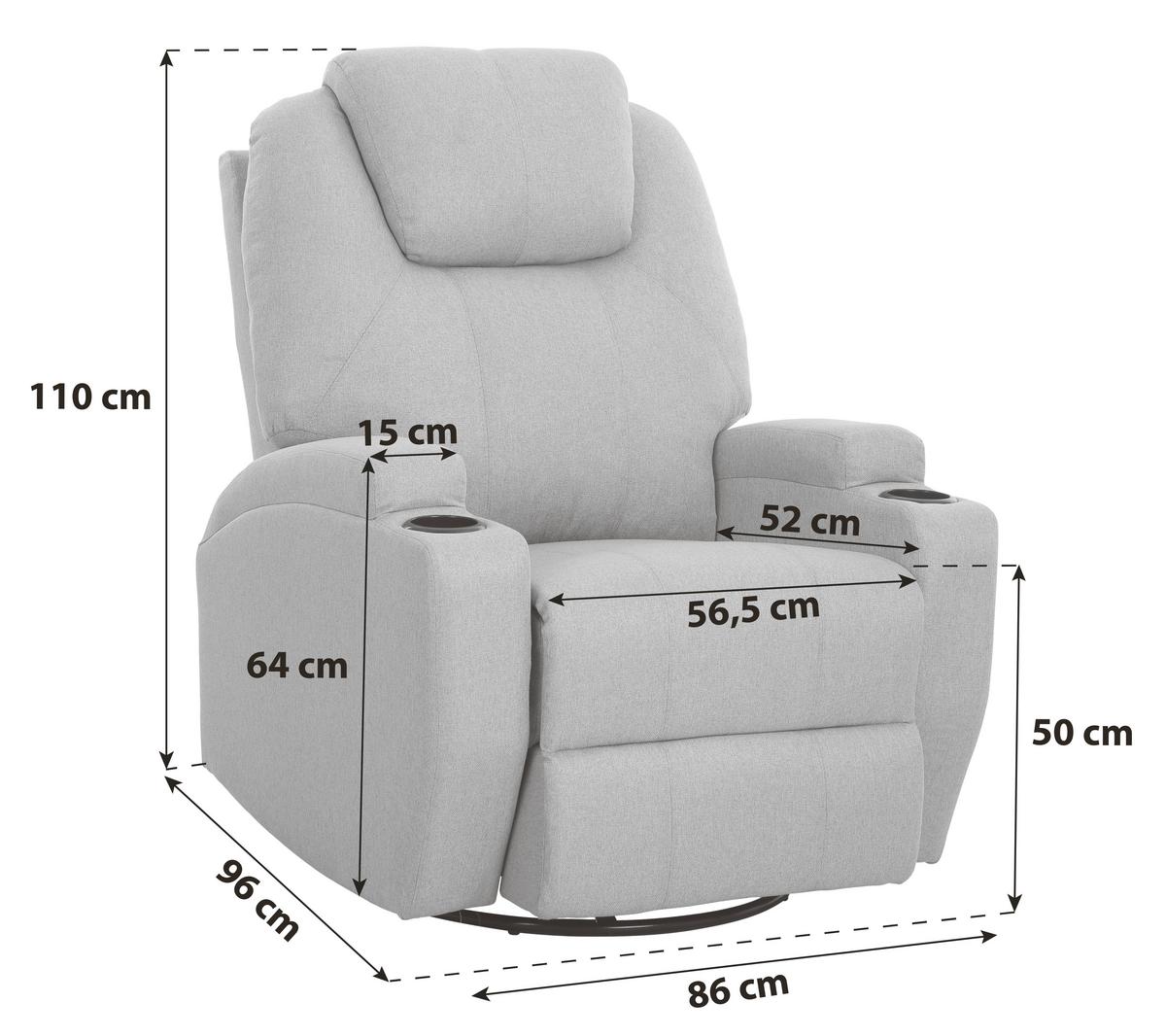 MASSAGESESSEL BOB - Schwarz/Grau, MODERN, Textil (86/110/96cm) - P & B