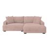 Ecksofa Pelle M. Kissen Rosa Cord 265x180 Cm - Schwarz/Rosa, MODERN, Textil (265/180cm)