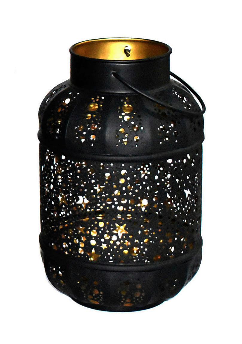 LATERNE Elli - Goldfarben/Schwarz, KONVENTIONELL, Metall (16/24cm) - Luca Bessoni