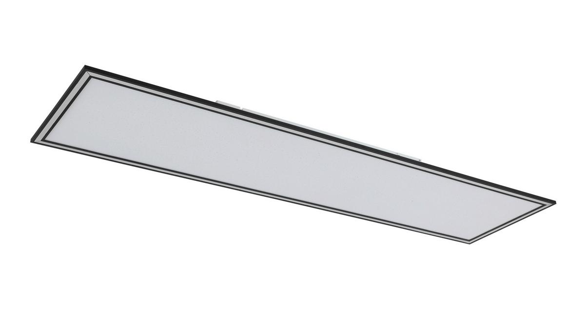 Led-deckenleuchte Bruno - Chromfarben/Schwarz, MODERN, Kunststoff/Metall (120/30/7,5cm) - Luca Bessoni