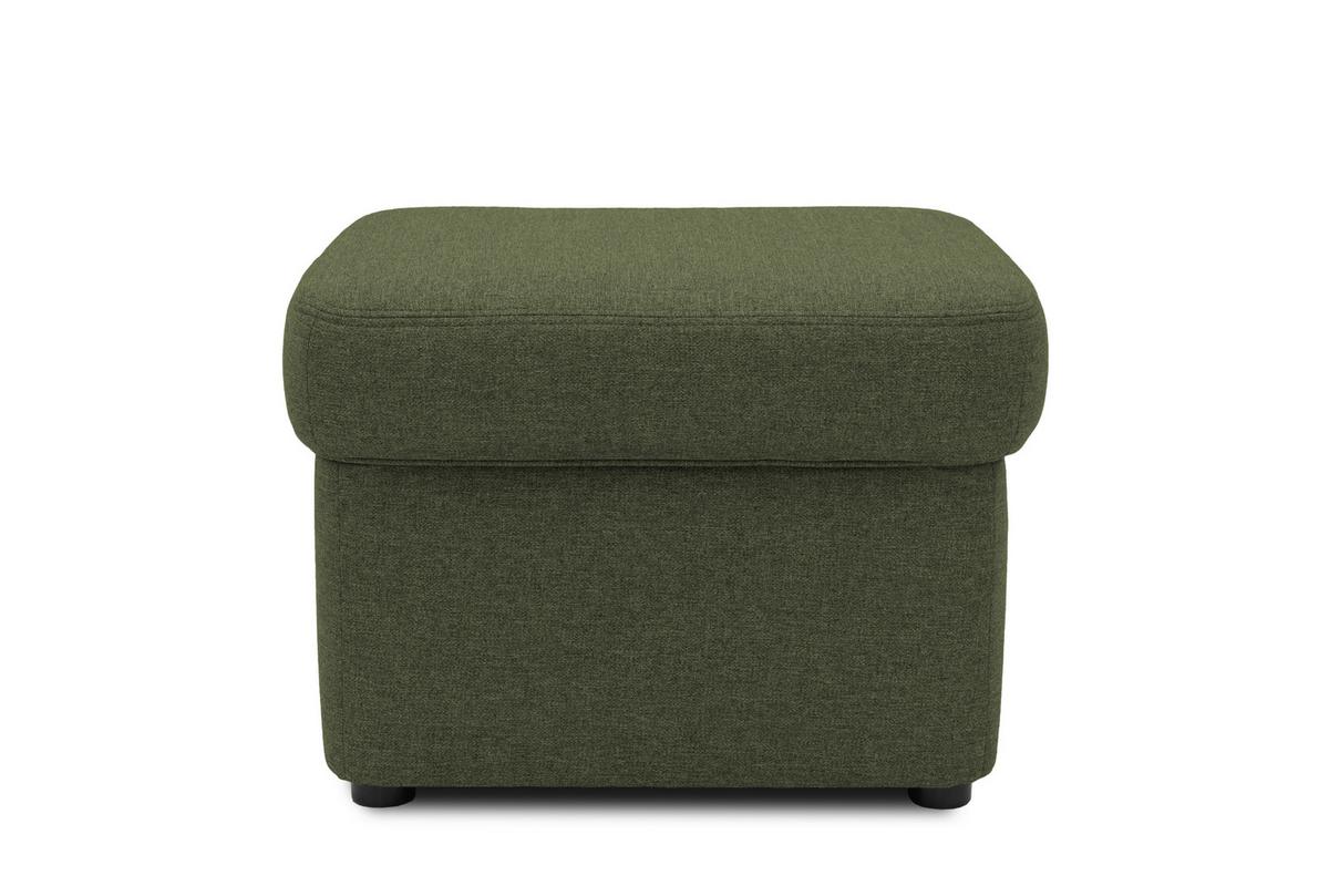 Polsterhocker Sarafina Grün Webstoff H: 40 Cm - Schwarz/Grün, KONVENTIONELL, Textil (61/40/61cm) - MID.YOU