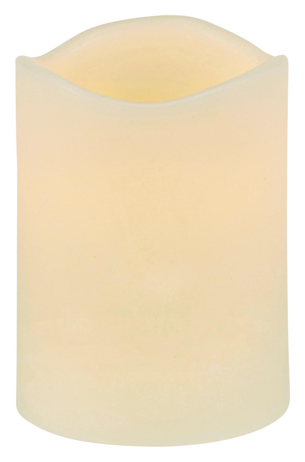 LED-Kerze Melina mit Timer, Ø/H: 7,5/10 cm - Naturfarben, ROMANTIK / LANDHAUS, Paraffin (7,5/10cm) - James Wood