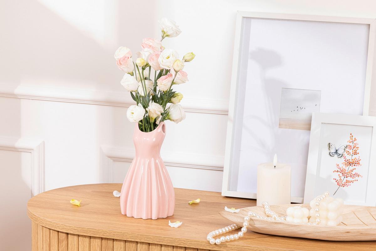 Dekovase Gracia - Pink, KONVENTIONELL, Keramik (11.8/10.5/20cm) - Luca Bessoni