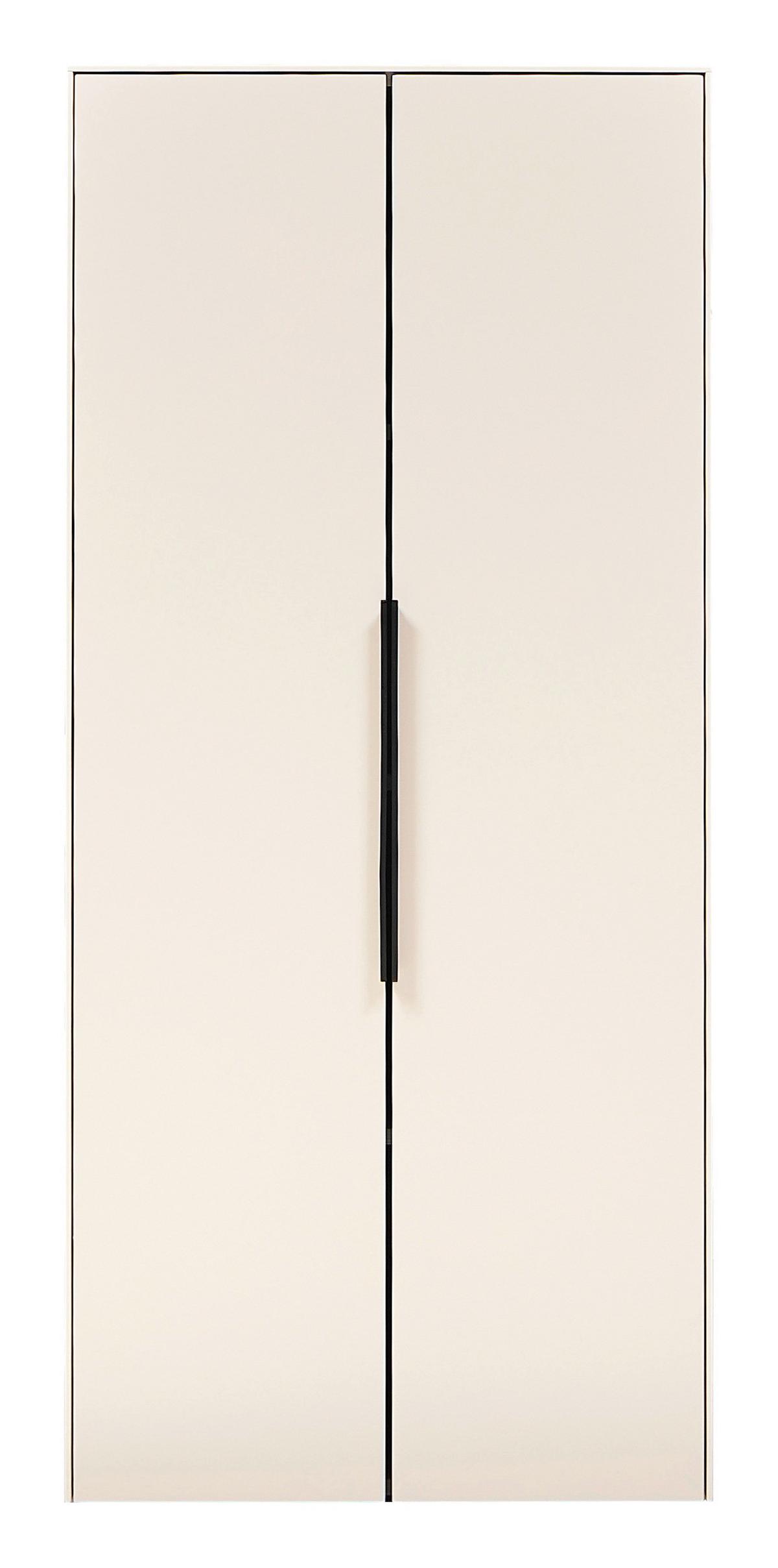 Midischrank Vaduz Kaschmir, B: 60cm - Kaschmir/Schwarz, Trend, Holzwerkstoff (60/135/30cm)