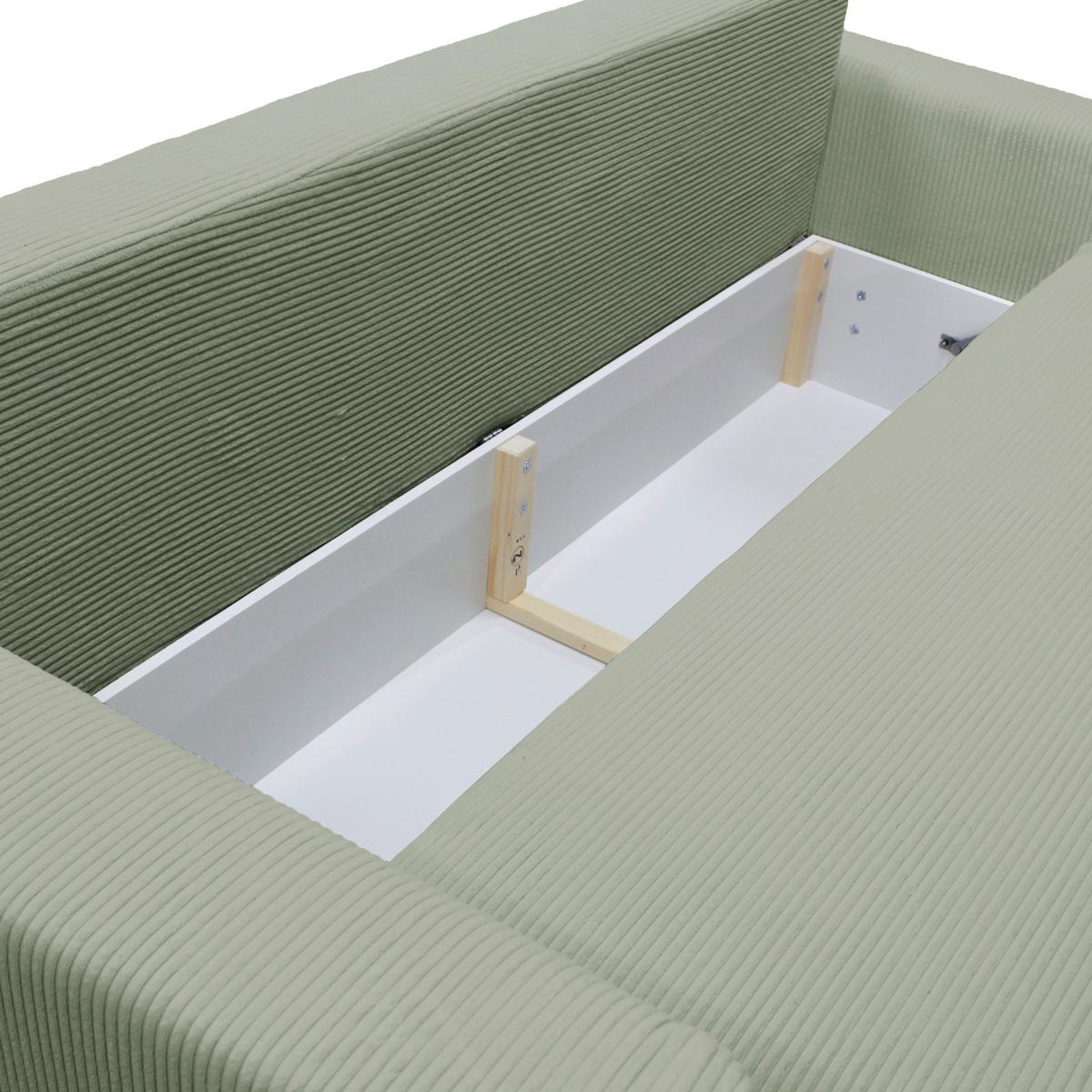 Schlafsofa Ralf Grün B: 232 cm - Silberfarben/Grün, Design, Textil (232/88/105cm) - MID.YOU