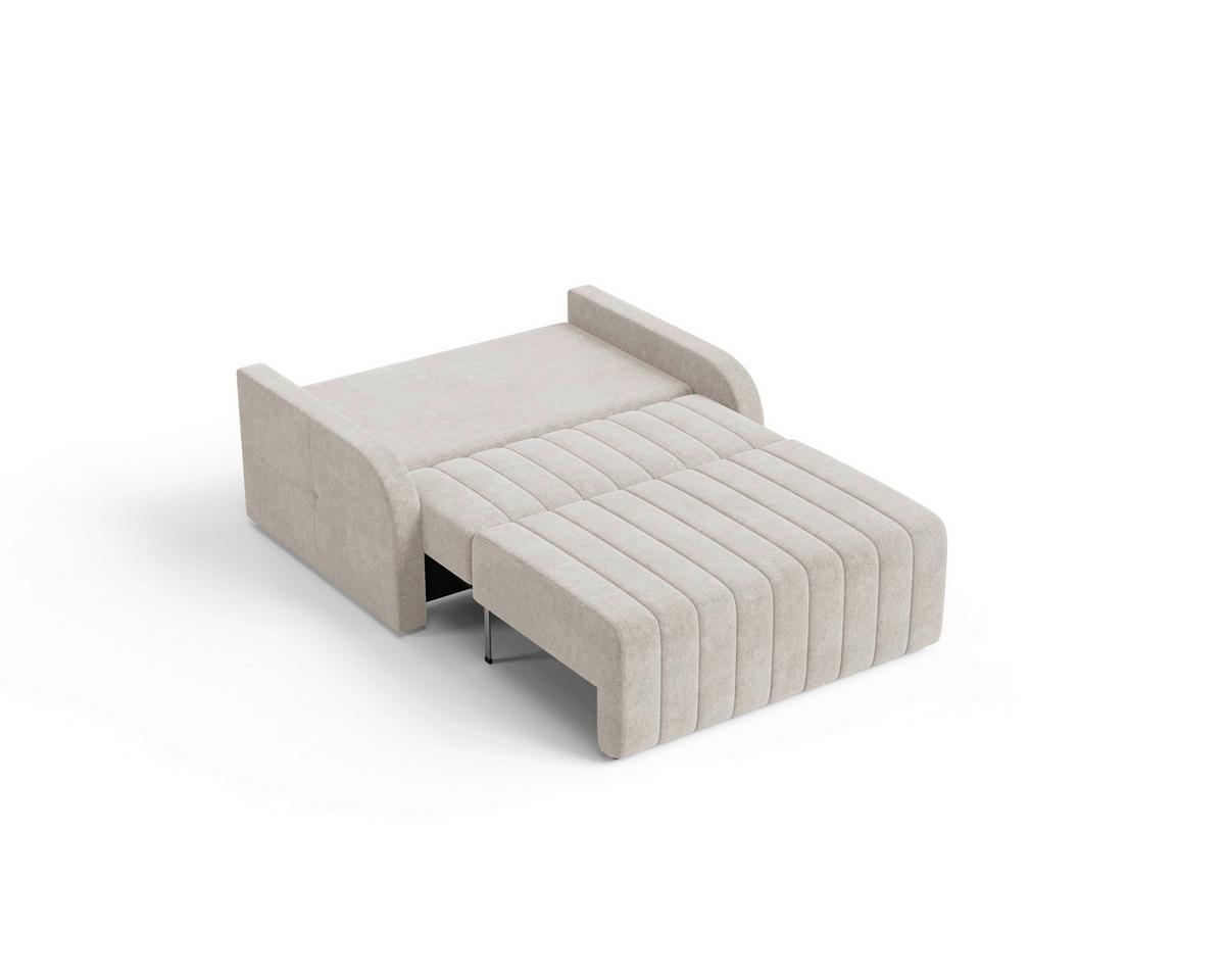 Schlafsofa Alaska Taupe, B: 141 cm - Taupe/Schwarz, Design, Textil (141/90/104cm) - MID.YOU