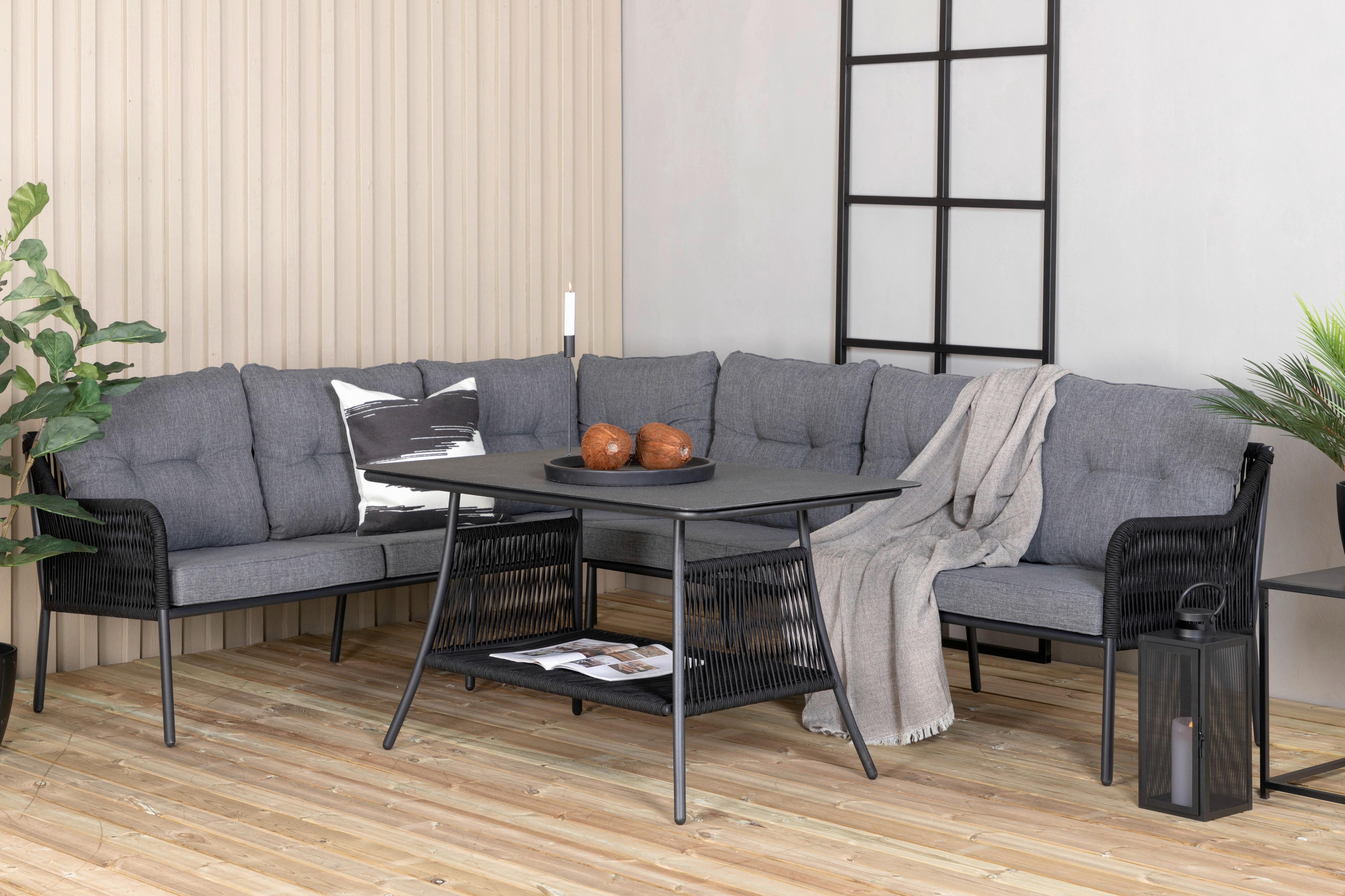 Loungegarnitur 2-Tlg Berlin Metall/Glas/Dekor mit Kissen