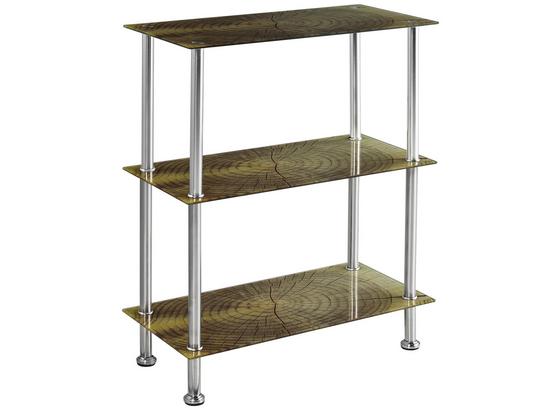 Regal mit Glasfächern Bedruckt Glare B 60cm, Edelstahl/Braun - Edelstahlfarben/Braun, MODERN, Glas/Metall (60/70/30cm) Regal mit Glasfächern Bedruckt Glare B 60cm, Edelstahl/Braun - Edelstahlfarben/Braun, MODERN, Glas/Metall (60/70/30cm)