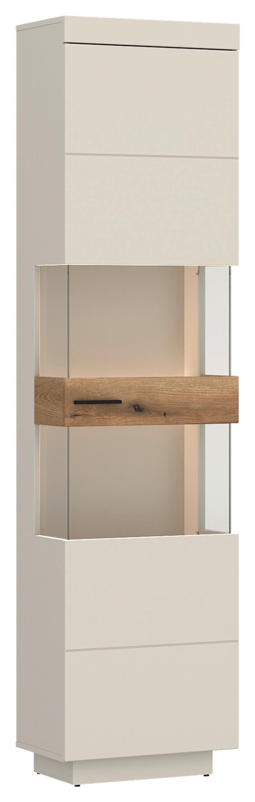 Vitrine Lightning Eichefarben/Kaschmir B: 50 cm - Kaschmir/Eichefarben, MODERN, Glas/Holzwerkstoff (50/201/34,6cm)