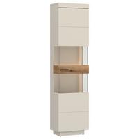 Vitrine Lightning Eichefarben/Kaschmir B: 50 cm - Kaschmir/Eichefarben, MODERN, Glas/Holzwerkstoff (50/201/34,6cm)