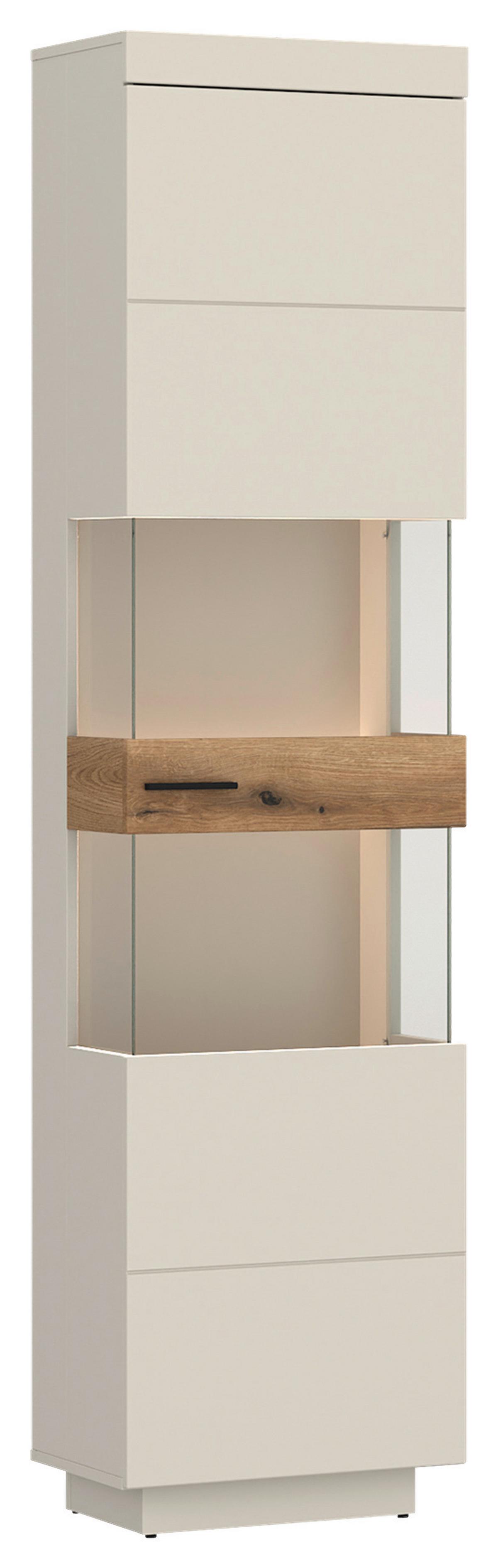 Vitrine Lightning Eichefarben/Kaschmir B: 50 cm - Kaschmir/Eichefarben, MODERN, Glas/Holzwerkstoff (50/201/34,6cm)