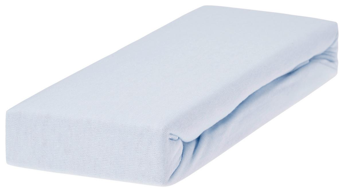 Spannleintuch Nathalie Hellblau 90x200 cm Baumwolle - Hellblau, KONVENTIONELL, Textil (90/200cm) - Ondega