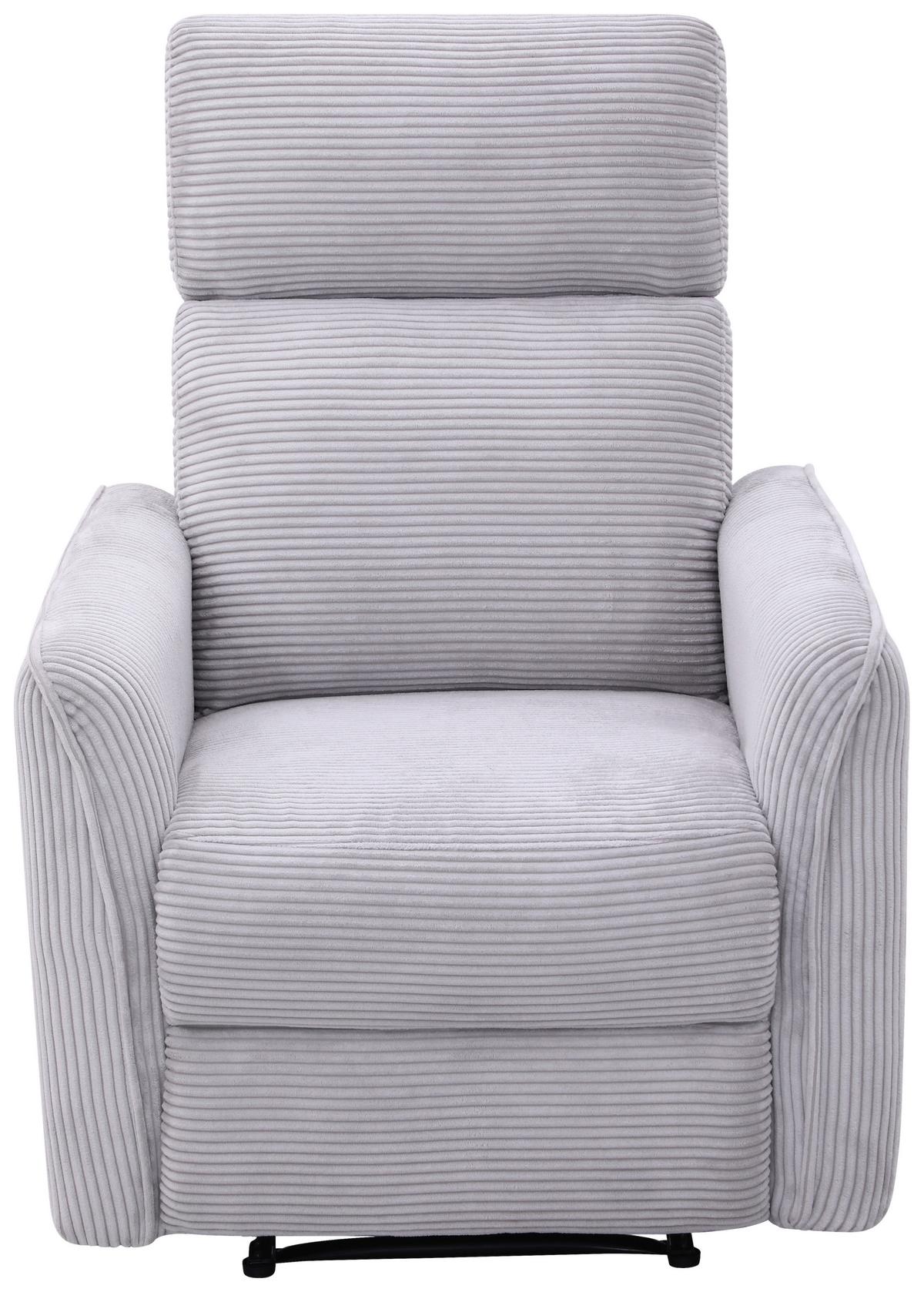 Sitzgarnitur London 3-teilig Cord Hellgrau, B: 133 Cm - Schwarz/Grau, Basics, Holz/Textil (133/105/93cm) - Ondega