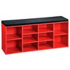 Schuhregal Mit Sitzkissen - Rot/Schwarz, Basics, Holzwerkstoff/Textil (103,5/48/29,5cm) - Kesper
