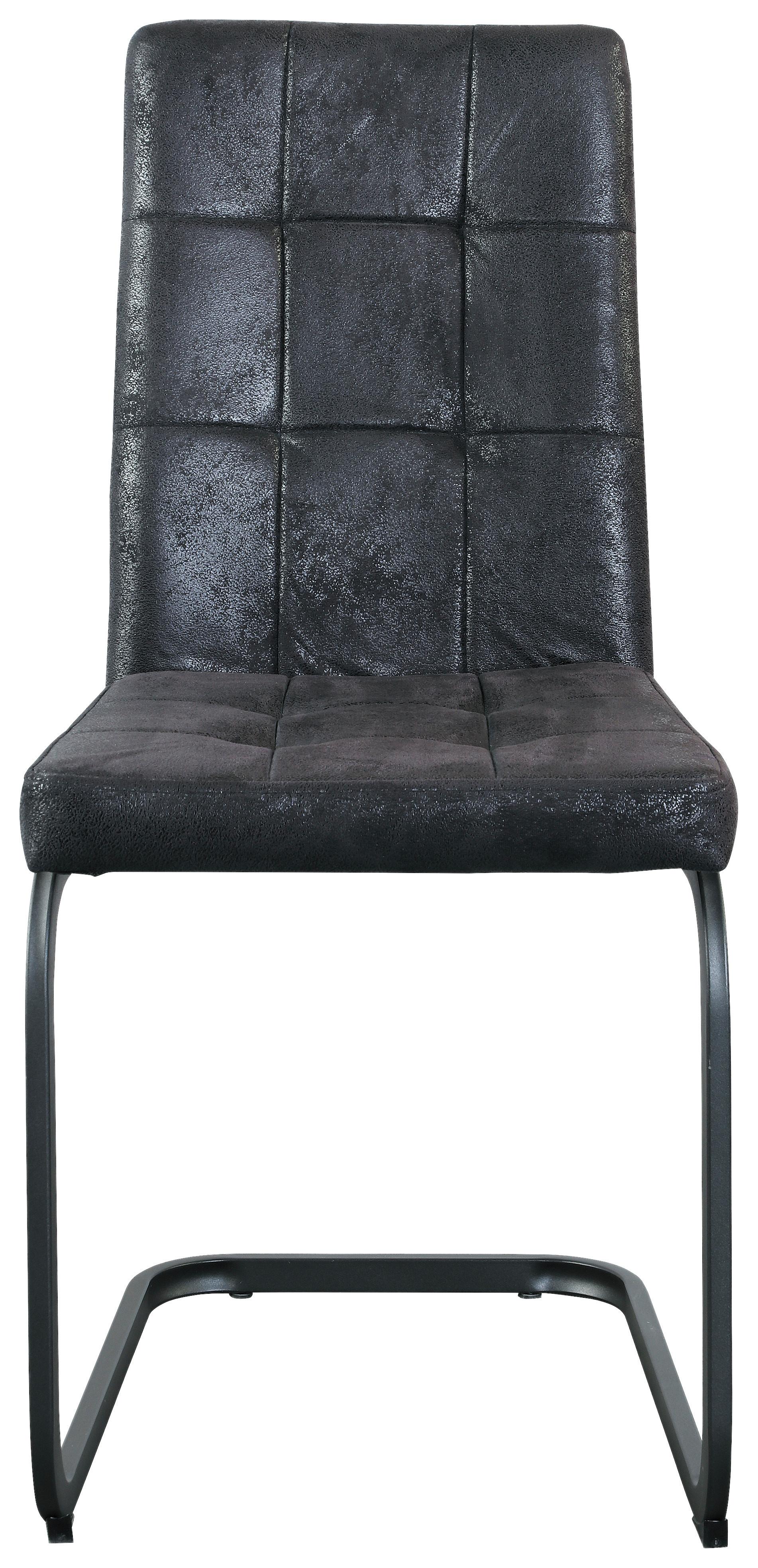 Esszimmerstuhl Radal Textil Schwarz - Schwarz, MODERN, Textil/Metall (43/92/56cm) - MID.YOU