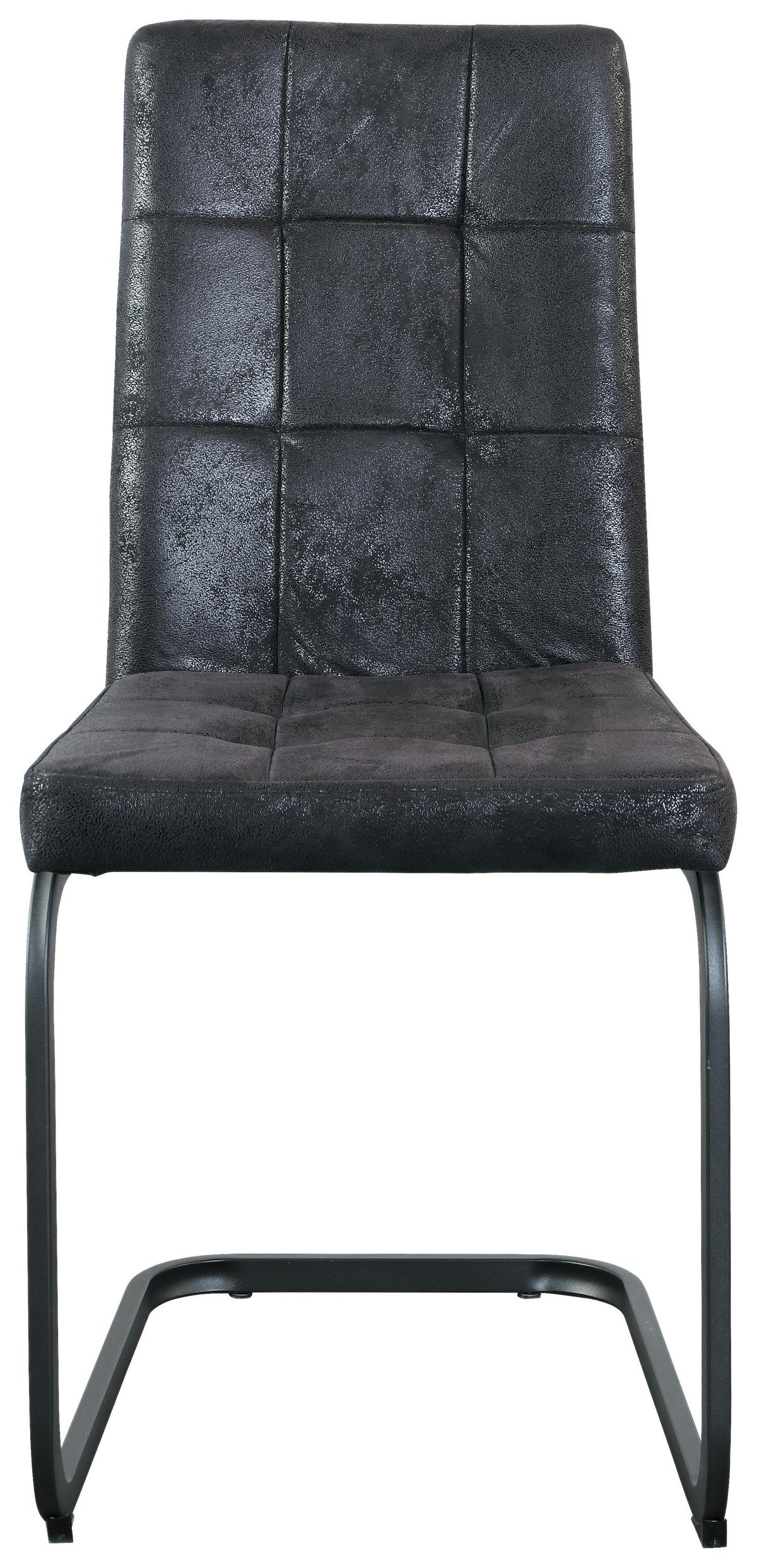 Esszimmerstuhl Radal Textil Schwarz - Schwarz, MODERN, Textil/Metall (43/92/56cm) - MID.YOU