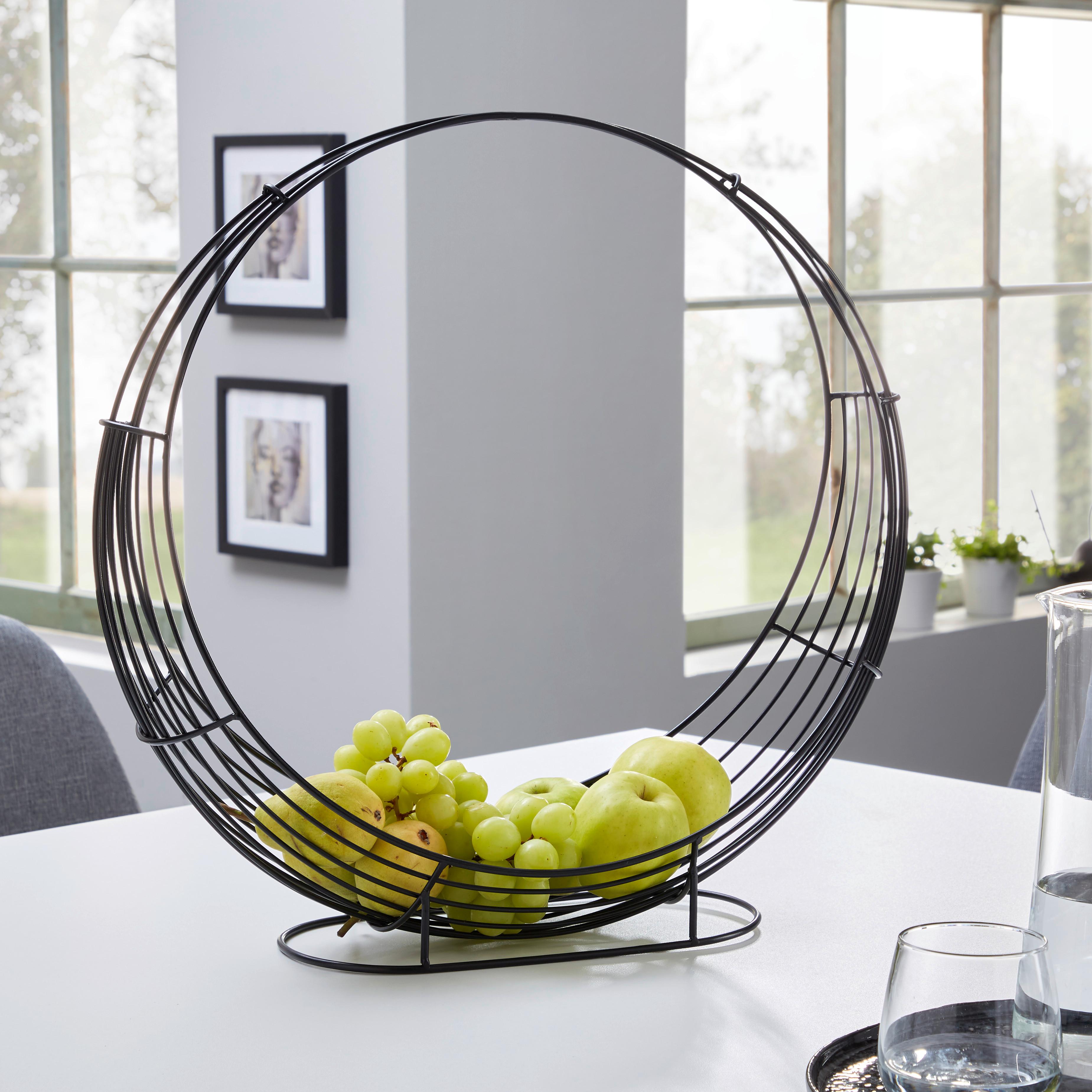 Obstkorb Charlotte - Schwarz, Basics, Metall (50,5/18,5/50cm) - James Wood