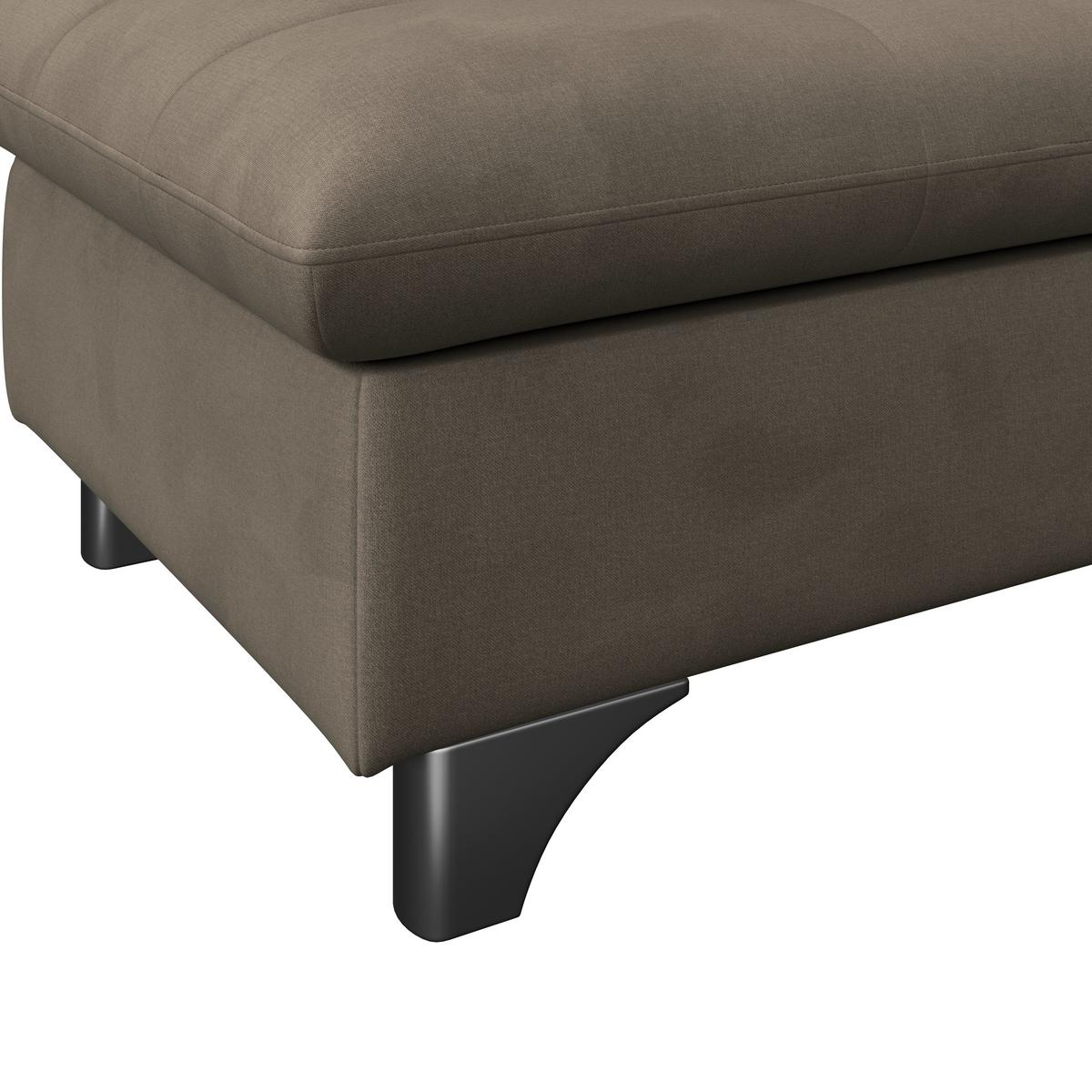 Hocker Gemini Taupe, B: 108cm - Taupe/Chromfarben, KONVENTIONELL, Textil (108/46/108cm)