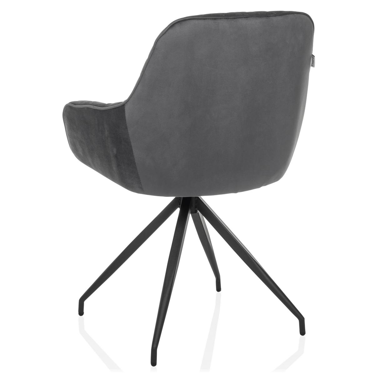 Armlehnstuhl Elverum Grau B: 58 Cm - Schwarz/Grau, MODERN, Textil/Metall (58/87/57cm) - MID.YOU