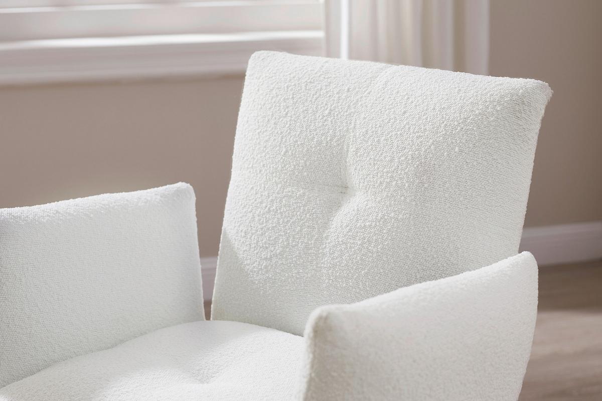 Armlehnstuhl Weiß B: 73,5 Cm - Schwarz/Weiß, MODERN, Textil/Metall (73,5/87/64,5cm) - Livetastic