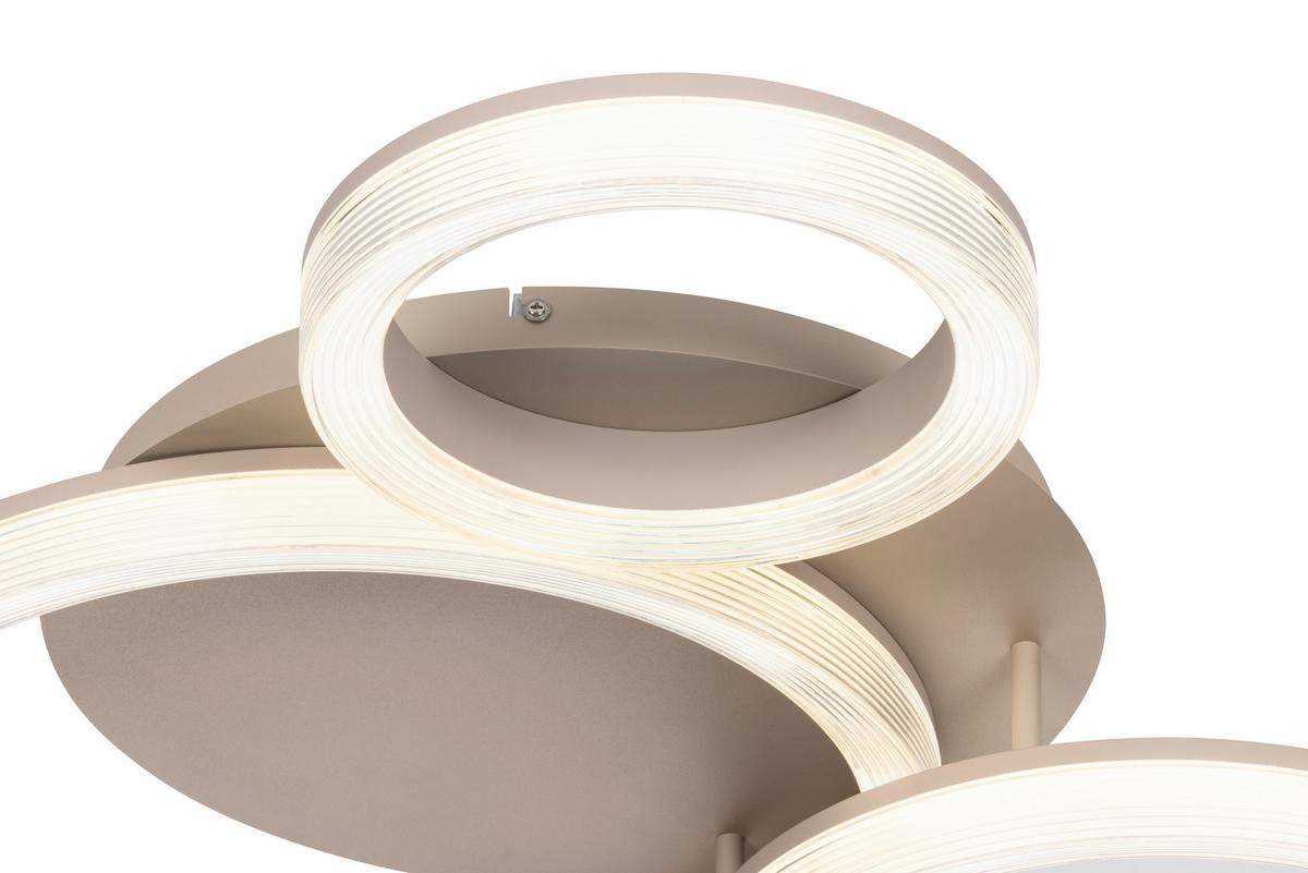 LED-DECKENLEUCHTE 40W, 220-240V - Sandfarben/Transparent, Basics, Kunststoff/Metall (72/70/12,5cm) - Luca Bessoni