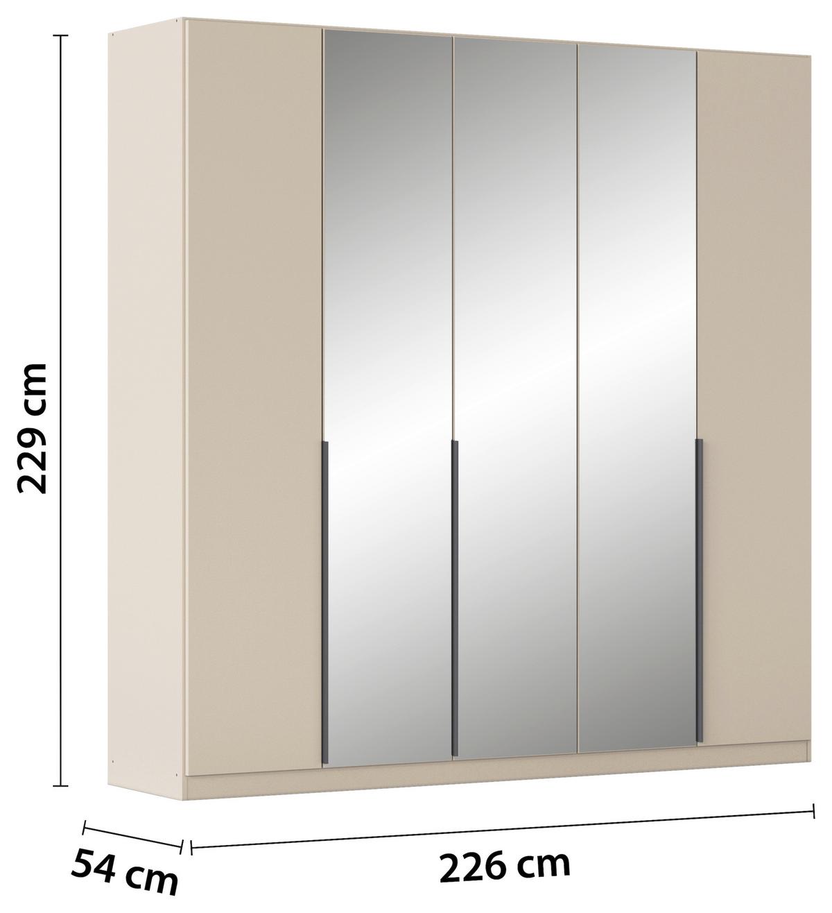 Drehtürenschrank Alabama Champagner B: 226 Cm - Champagner, MODERN, Holzwerkstoff (226/229/54cm) - Rauch Möbel