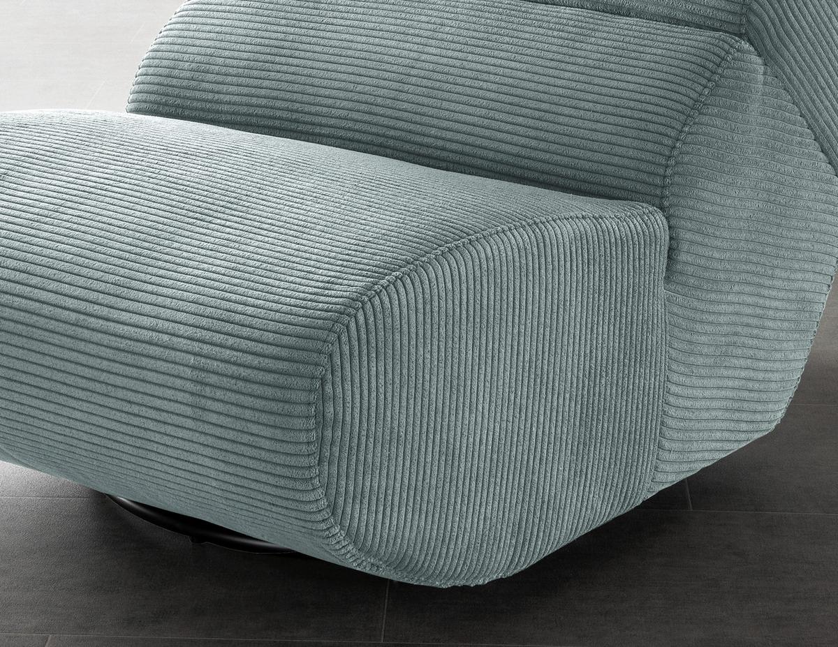 Sessel Lucera Blaugrau 360° Drehbar, B: 74 Cm - Blaugrau/Schwarz, Design, Textil (74/85/105cm) - Livetastic