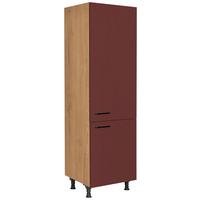 Geräteumbauschrank Easytouch - Eichefarben/Rot, MODERN, Holzwerkstoff (60/216,6/58cm) - Nobilia