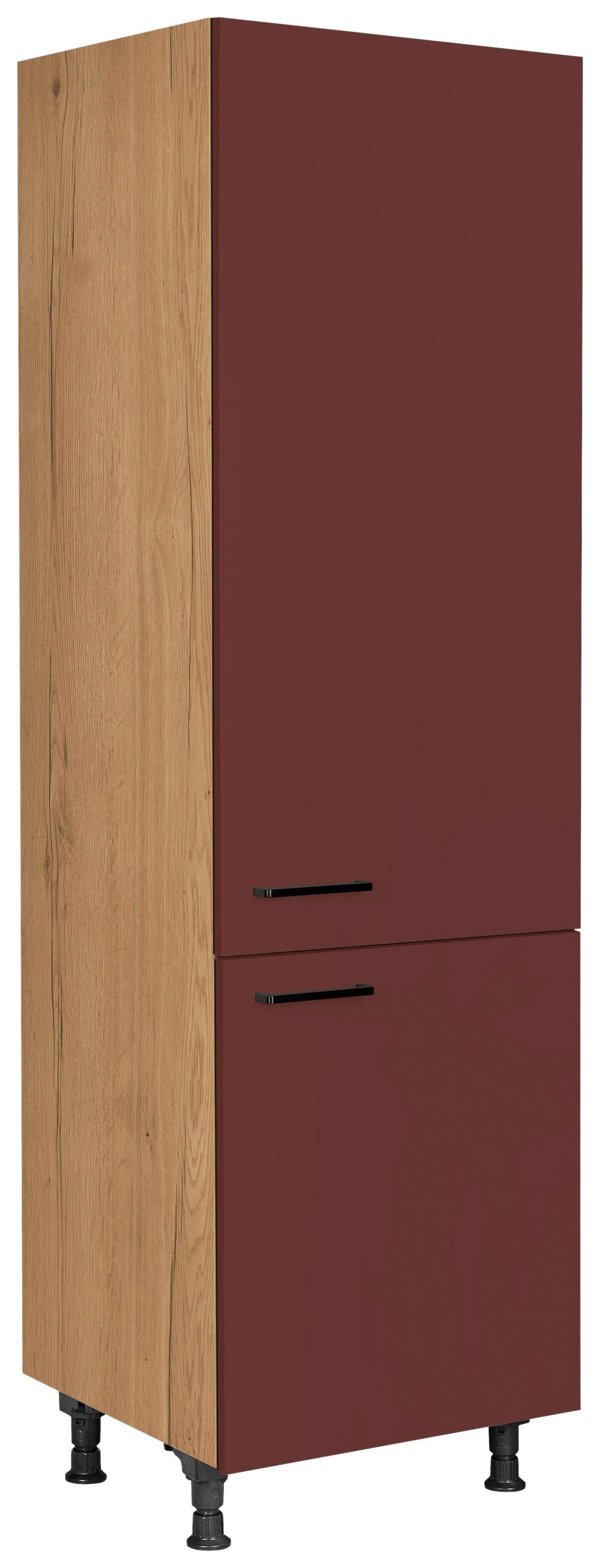 Geräteumbauschrank Easytouch - Eichefarben/Rot, MODERN, Holzwerkstoff (60/216,6/58cm) - Nobilia