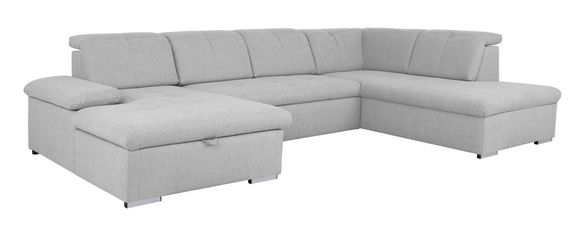 Wohnlandschaft Ramzes Hellgrau U: 173x328x215 cm - Hellgrau/Grau, Design, Textil (173/328/215cm) - MID.YOU