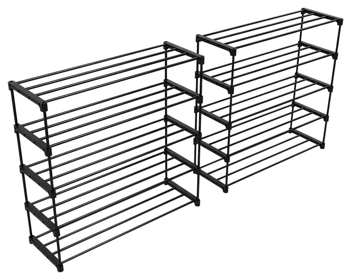 REGÁL NA TOPÁNKY GRANDO -BASED/SB- - čierna, Konventionell, kov/plast (94/194/30cm) - Based