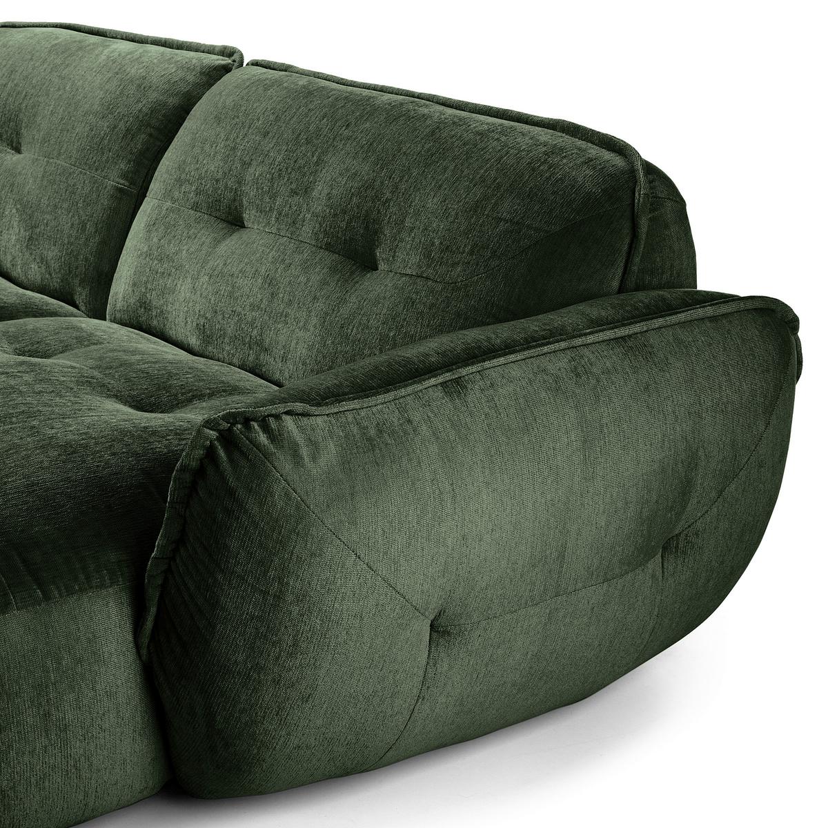Ecksofa Fluffy Dunkelgrün S: 269x184 Cm - Dunkelgrün/Schwarz, MODERN, Textil (269/184cm) - Trendmanufaktur