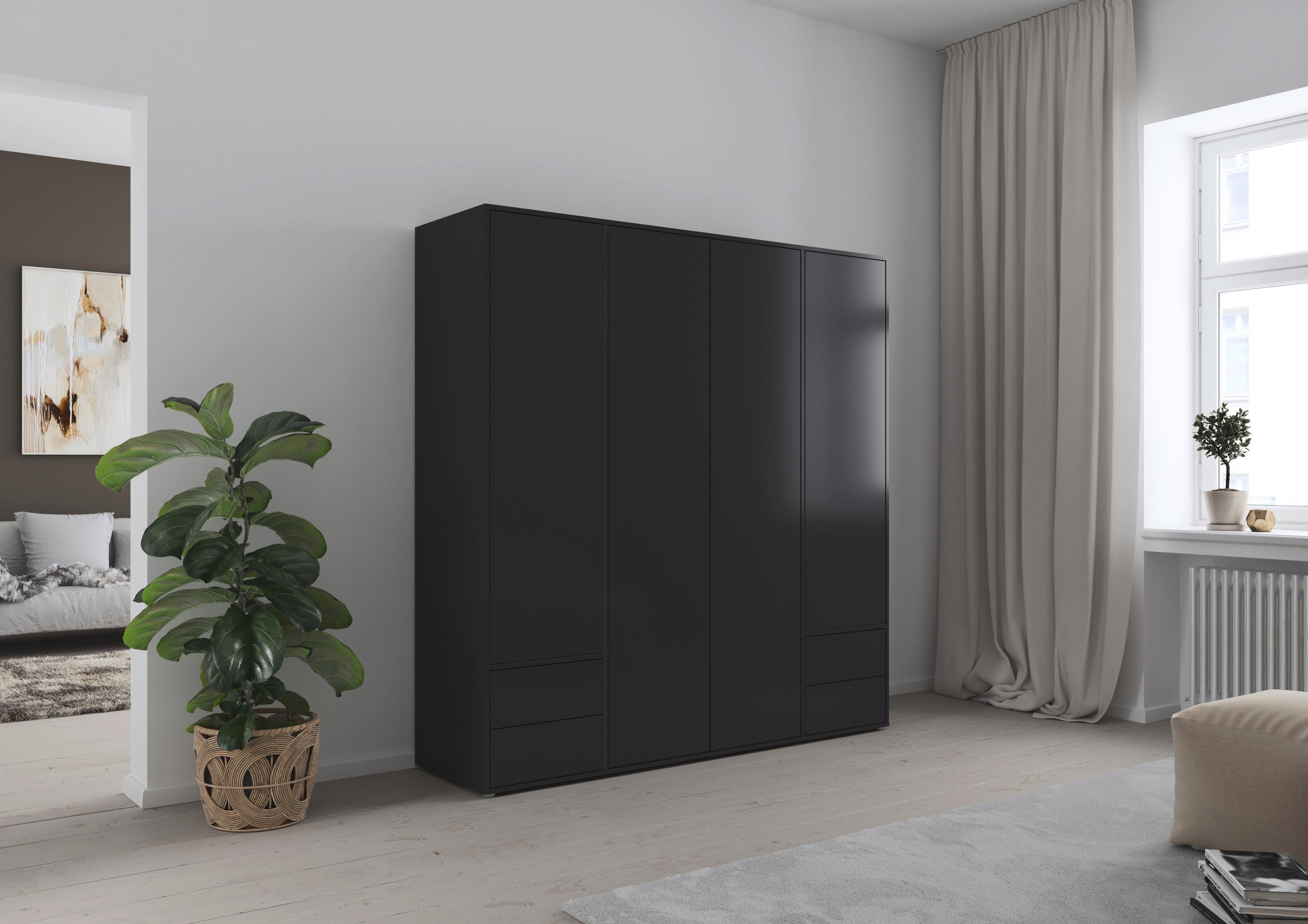 Drehtürenschrank Nabila Grau B: 187 cm - Grau, MODERN, Holzwerkstoff (187/194/53cm) - Rauch Möbel