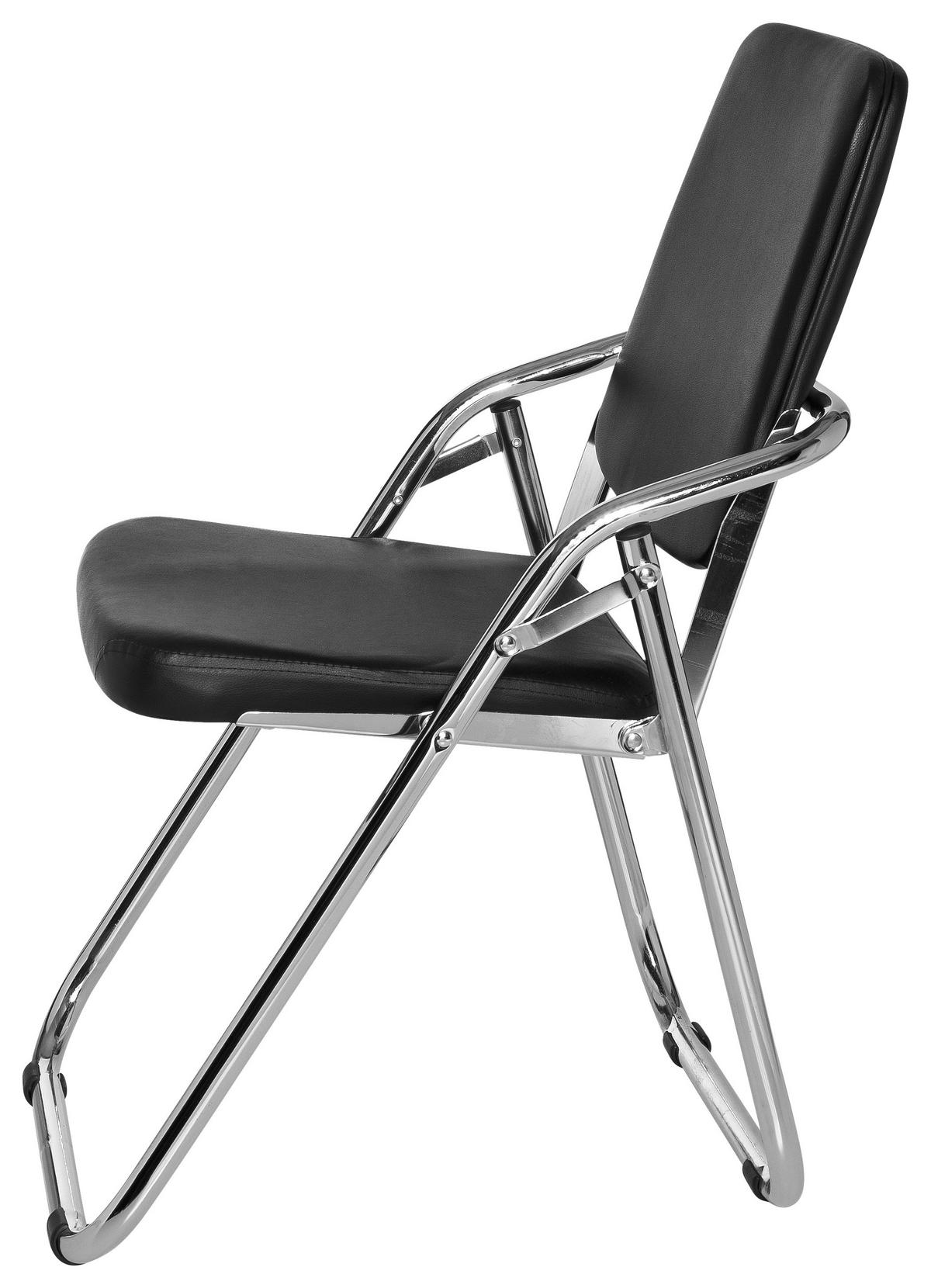 Besucherstuhl Esto Schwarz - Chromfarben/Schwarz, MODERN, Textil/Metall (48/91/40cm) - MID.YOU