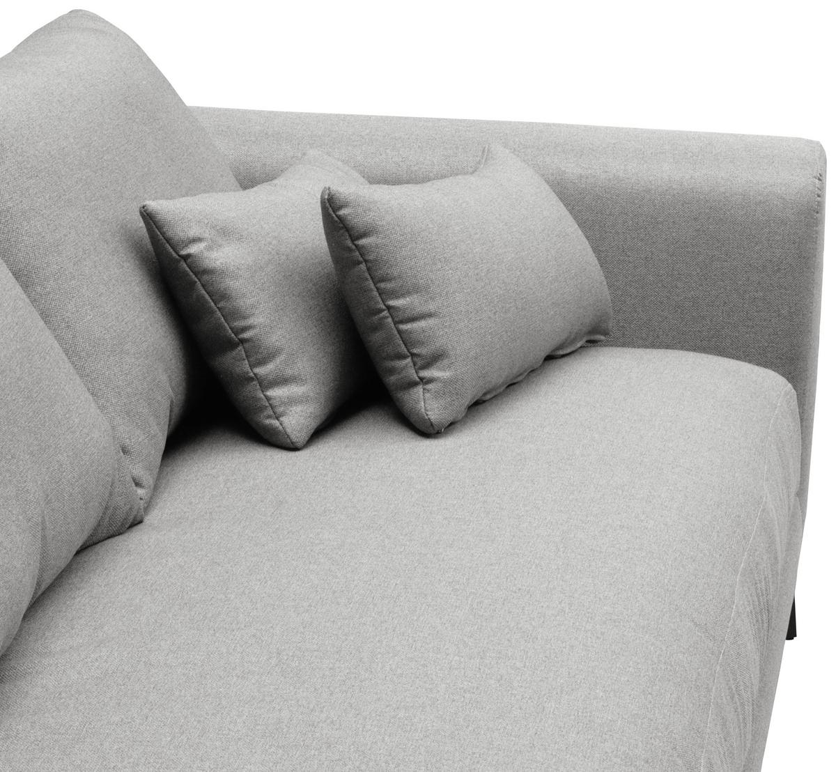 Ecksofa Berlin Webstoff Grau 172x313 Cm - Schwarz/Grau, Design, Textil (172/313cm) - Livetastic