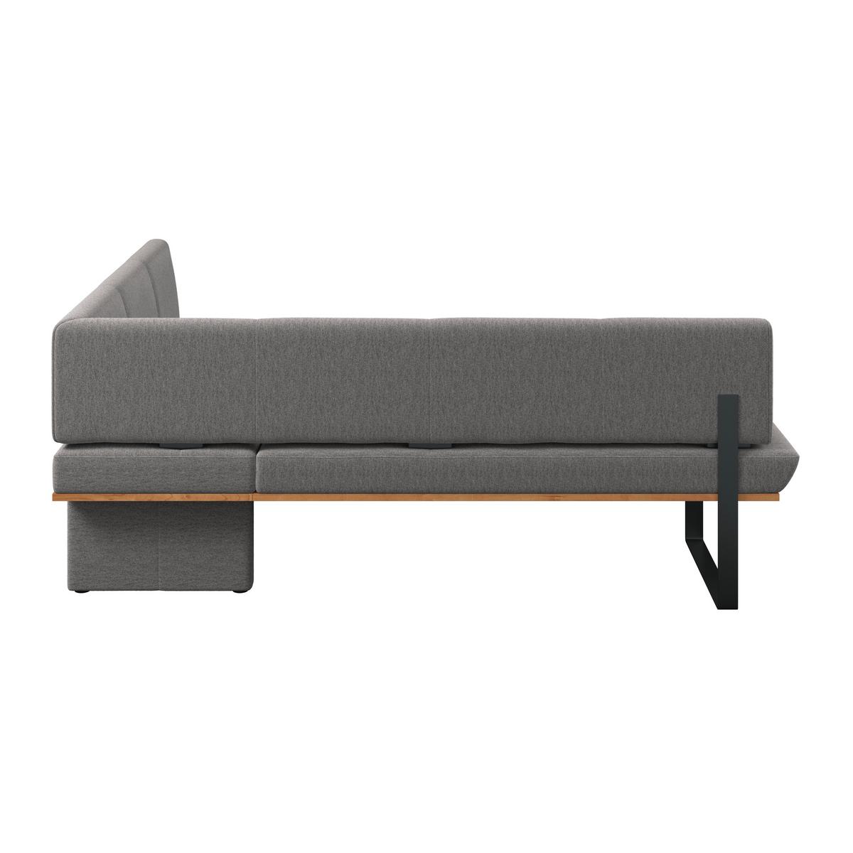 Eckbank Tristan Webstoff grau, S:225x175cm - Schwarz/Grau, MODERN, Holz/Textil (225/175cm) - James Wood