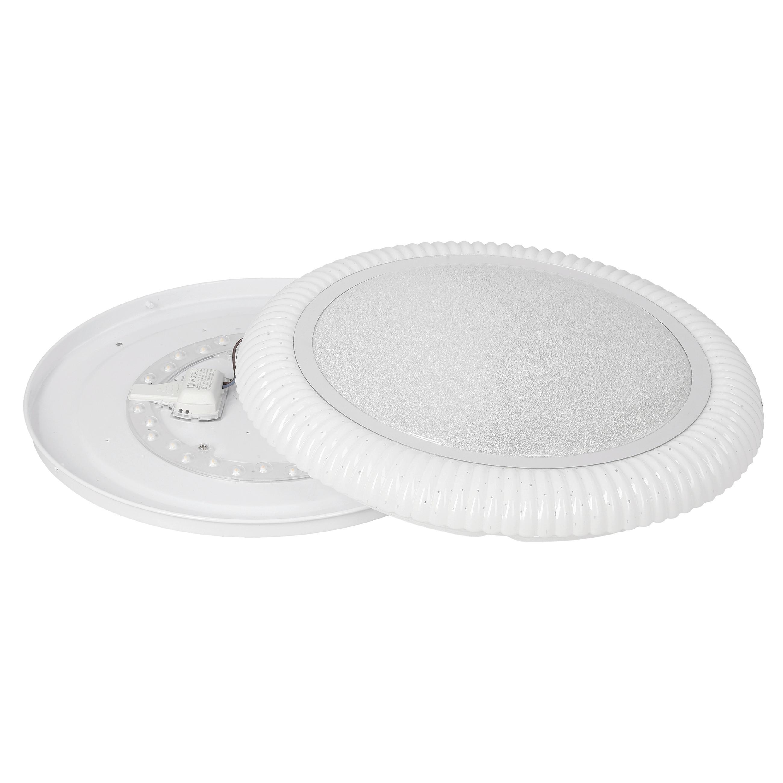 Led-deckenleuchte 13-34243 Gilly - Chromfarben/Weiß, KONVENTIONELL, Kunststoff/Metall (38/38/7cm)