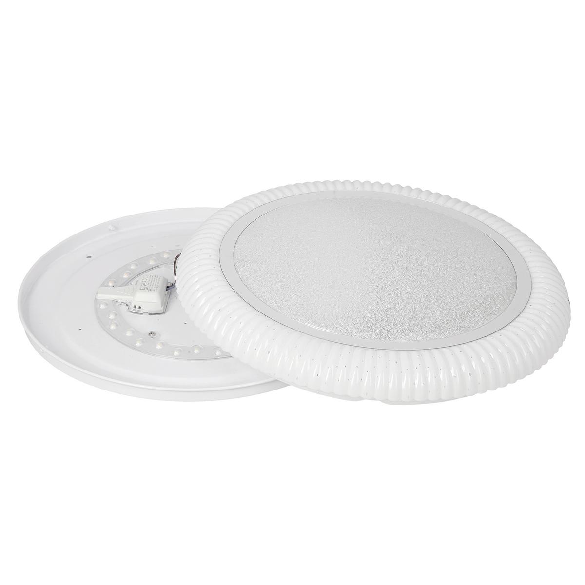 Led-deckenleuchte 13-34243 Gilly - Chromfarben/Weiß, KONVENTIONELL, Kunststoff/Metall (38/38/7cm)