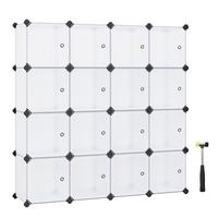 Regalkombination 16 Würfel B: 153 cm Metall/Weiß - Weiß, Basics, Kunststoff/Metall (16x30/30/31cm) - Boxxx